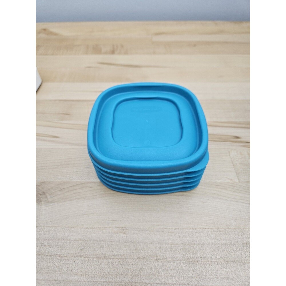 Rubbermaid Easy Find Lot of 5 Replacement Lids Covers Turquoise Blue 4 Inches - Picture 4 of 7